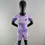 Camiseta Liverpool Ninos Portero Purple 2022/2023