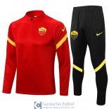 AS Roma Sudadera De Entrenamiento Red + Pantalon Black 2021/2022